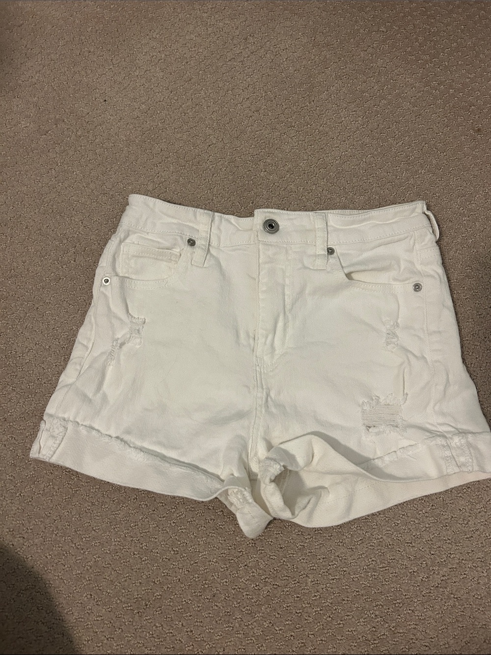 white jean shorts